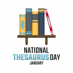 vector graphic of national thesaurus day good for national thesaurus day celebration. flat design. flyer design.flat illustration. - obrazy, fototapety, plakaty