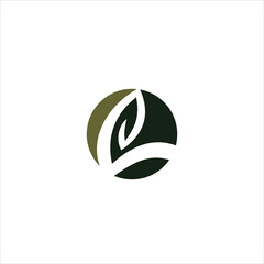 initials l logo vector template leaf