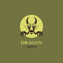 Dragon logo. Vector illustration template design