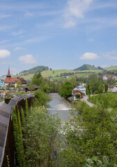 Fototapeta premium Beautiful swiss spring landscape in Appenzell.