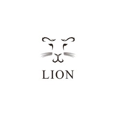 Lion head simple logo. Vector illustration template design