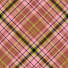 Seamless pattern in glorious light pink, green and red-brown colors for plaid, fabric, textile, clothes, tablecloth and other things. Vector image. 2