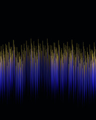 Abstract dark background with bright elements. Soundtrack, colored iceberg