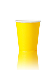 disposable paper cups isolated on white background