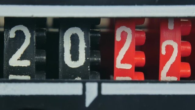2021 2022 new year counter numbers. Set of digital countdown timer. Numerals of red color.