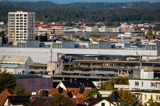 view of the city of oerlikon and seebach in zurich