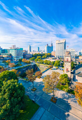 Urban environment of Nantong Bell Tower in Jiangsu province