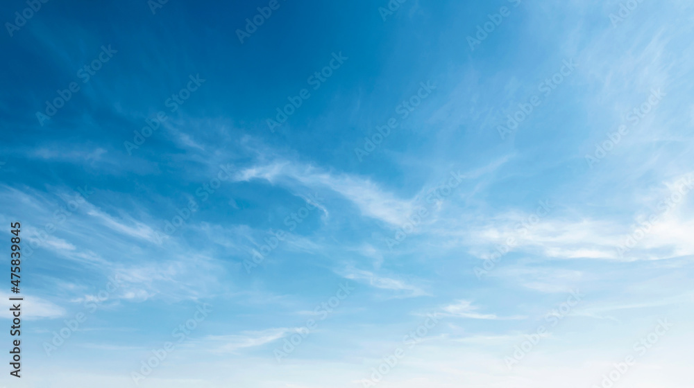 Wall mural panorama blue sky with cloud and sunshine background