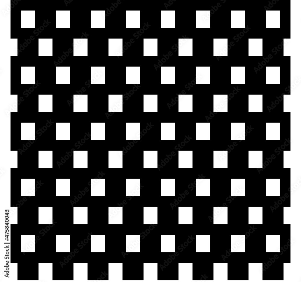 Aufkleber Black blocks and white background, primitive block pattern.