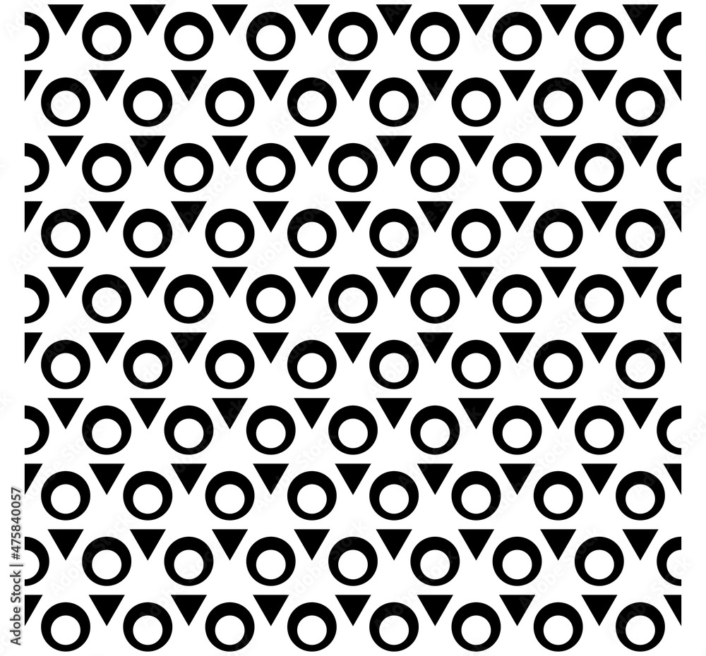 Poster black triangles and circles. vector pattern with an elementary pattern.