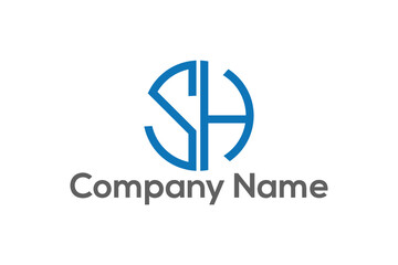 SH latter logo design template