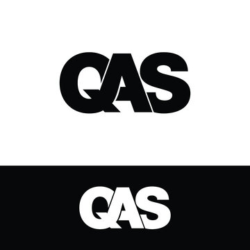 QAS letter monogram logo design vector