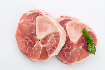 Meat steak isolated on the white background.