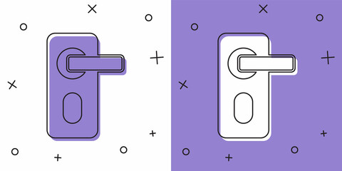 Set Fingerprint door lock icon isolated on white and purple background. ID app icon. Identification sign. Touch id. Vector
