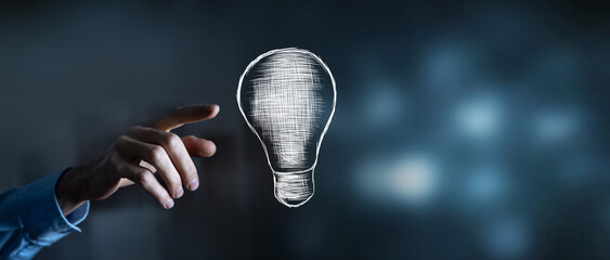 clicks on the drawn light bulb