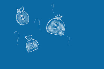 icons of bags with dollars