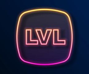 Glowing neon line Level game icon isolated on black background. Vector