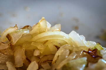 pan fried white onion sliced