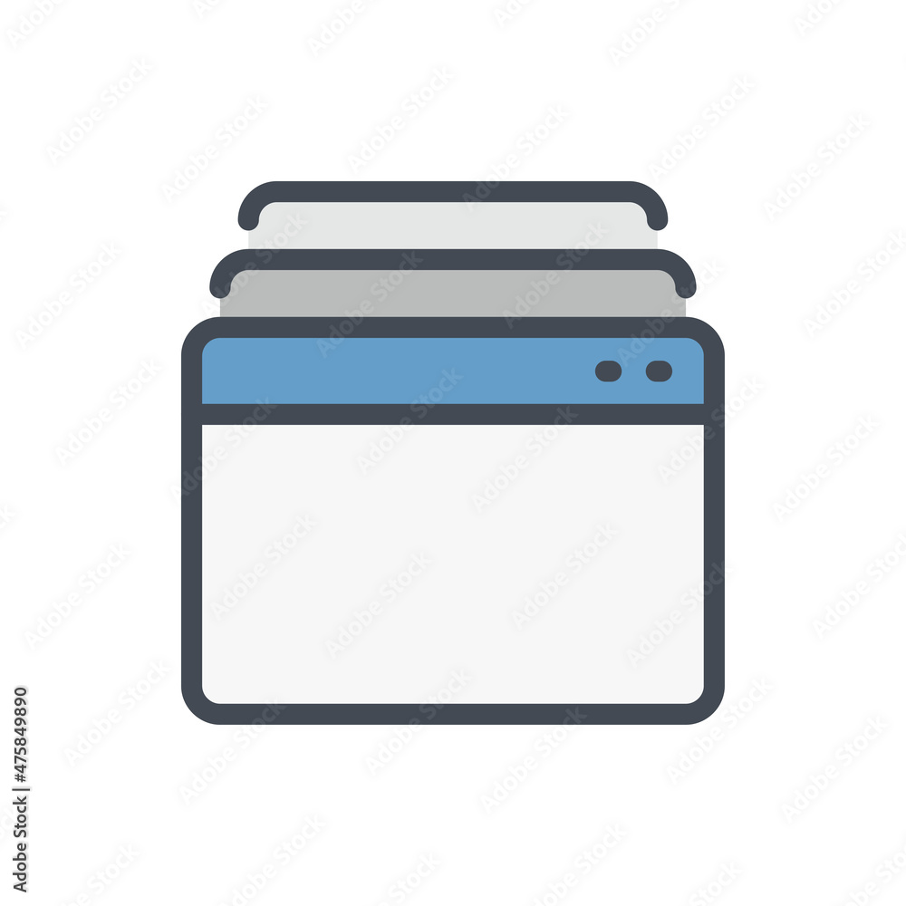Poster website pages color line icon. website tabs vector outline colorful sign.
