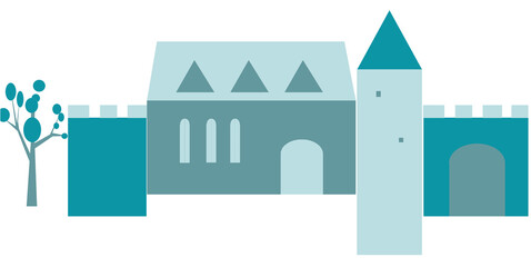 Obraz premium Stadtpanorama Illustriert