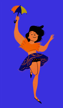 Girl dancing frevo, Brazillian typical dance