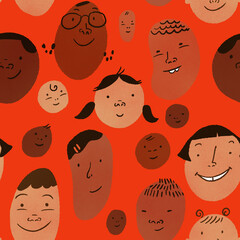Pattern of young children faces