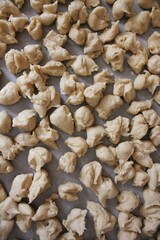 Cookie dough on the baking sheet