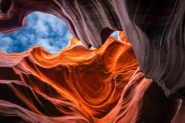 Sandstone cliffs in Antelope Canyon, Arizona