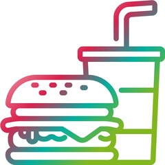 Obraz premium fast food gradient icon