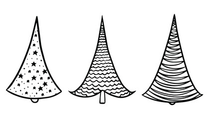 set of christmas trees vector