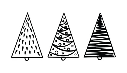 set of christmas trees vector