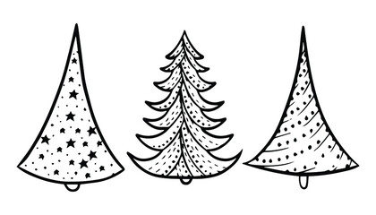 set of christmas trees vector