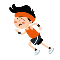 Cartoon Illustration OF A Little Kid Running