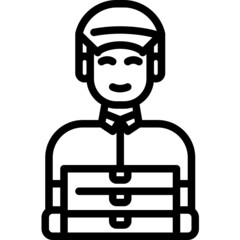 delivery man line icon