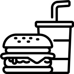 Obraz premium fast food line icon