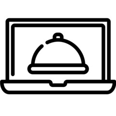 Obraz premium food delivery line icon