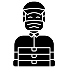 delivery man solid icon
