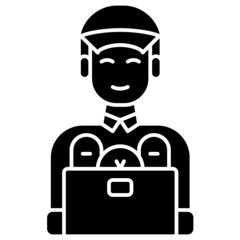 delivery man solid icon