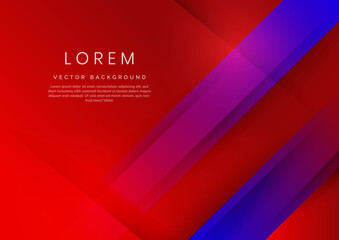 Abstract red and blue gradient geometric diagonal background.