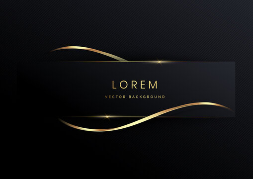 Abstract luxury rectangle frame on black background.