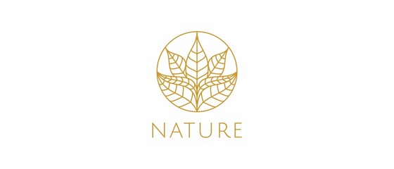 Circular leaves logo design