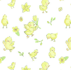 Seamless fabric pattern for kids.  Nursery pattern, vector illustration. Can be used for baby bedding, wallpaper, nursery decor, kids wear, baby shower, kids room decor.