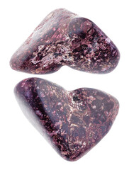 set of Piemontite (manganese epidote) stone cutout
