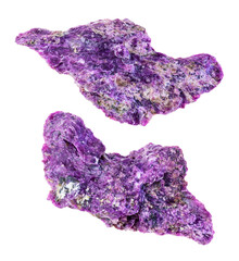 set of Stichtite stones cutout on white