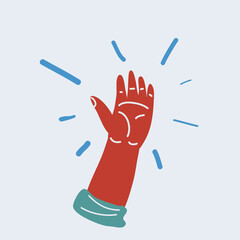 Vector illustration of hand isolated on white background