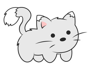 Cat cartoon cute animal isolated illustration