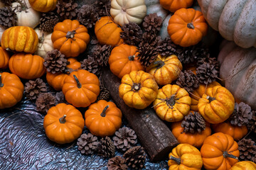 Pumpkins background. suitable for thanksgiving, christmas, halloween themes