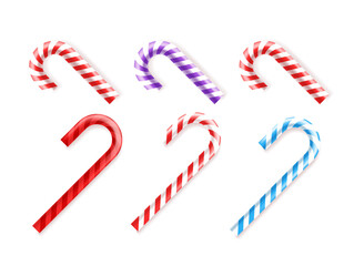 Colorful lollipops isolated on white background. 3d vextor illustration