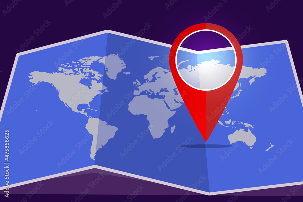 Aufkleber 3d rendering red map pointer