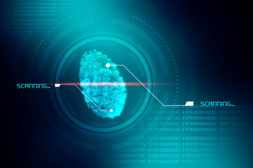 Fingerprint Scanning Technology Concept 2d Illustration
